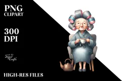 Watercolor Tea Cup Chair Sublimation Clipart Product Image 2