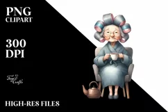 Watercolor Tea Cup Chair Sublimation Clipart Product Image 3