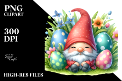 Cute Baby Gnome with Easter Eggs, PNG Product Image 2