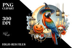 Watercollor Macaw Dressed for Halloween Product Image 2