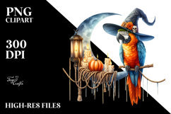 Watercollor Macaw Dressed for Halloween Product Image 2