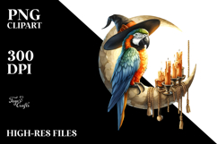 Watercollor Macaw Dressed for Halloween Product Image 2