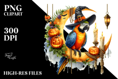 Watercollor Macaw Dressed for Halloween Product Image 2