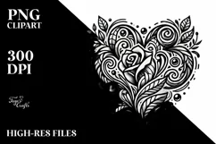 Tattoo Style Heart PNG Product Image 2