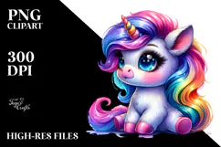 Running Baby Unicorn PNG Product Image 2