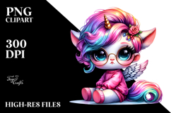 Vibrant Cute Baby Unicorn PNG Product Image 2