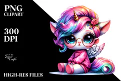 Vibrant Cute Baby Unicorn PNG Product Image 2