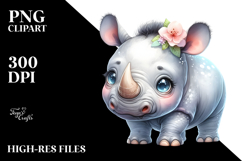Baby Rhino Sleeping PNG Product Image 2