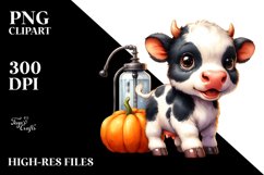 Vibrant Baby Cow Watercolor Drawing Sublimation Clipart Product Image 3