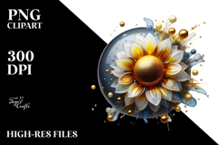 Abstract Sunflower PNG Product Image 2
