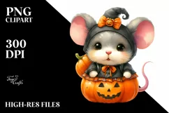 cute Baby Mouse Halloween Pumpkin | Sublimation | Clipart Product Image 3