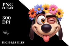 Flower Crown Dog, Balanced PNG Product Image 2