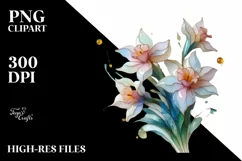 Glossy Narcissus Art,High-Res PNG Product Image 2