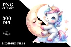 Baby Unicorn on the Moon | Sublimation | Clipart Product Image 3