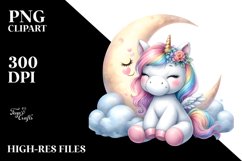 Baby Unicorn on the Moon | Sublimation | Clipart Product Image 3