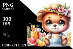 Cute Baby Bear with Singer Look, PNG Product Image 2