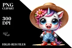 Watercolor Expressive Cow in Shoes | Clipart Product Image 1