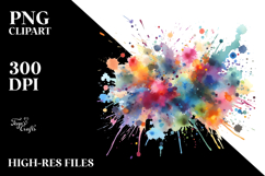 Colorful Splashes and Brushstroke PNG Product Image 2