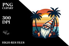 Retro Tropical Gnome Sunset | Clipart Product Image 1