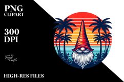 Retro Tropical Gnome Sunset | Clipart Product Image 3