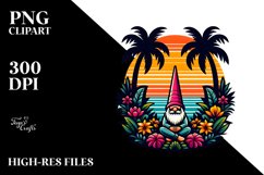 Retro Tropical Gnome Sunset | Clipart Product Image 3