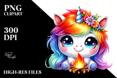 cute Unicorn Campfire PNG Product Image 2