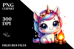 Cute Baby Unicorn with Campfire Product Image 2