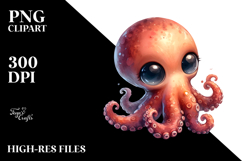 baby,octopus,shy baby octopus,transparent background Product Image 2