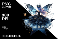 Gothic Fairy on Star with White Background PNG Product Image 2