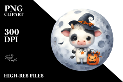 Cute Baby Cow Halloween PNG Product Image 2