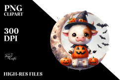 Cute Baby Cow with Halloween Costume, Transparent PNG Product Image 2