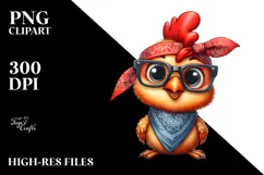 Funny Rooster Chick Bandana | Sublimation | Clipart Product Image 2