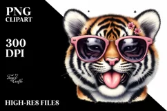Detailed Whimsical Funny Cute Tiger | Clipart Product Image 1