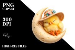 Sleeping Moon Sticker Clipart Product Image 2
