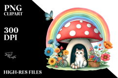 Colorful CAT House Rainbow Illustration Product Image 2