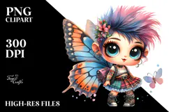 Baby Butterfly Punk Look PNG Product Image 2