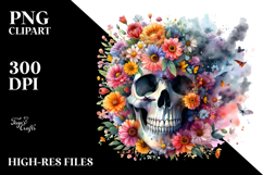 dFloral Skull Painting PNG Product Image 2