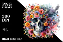dFloral Skull Painting PNG Product Image 2