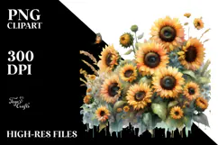 Sunflowers Watercolor PNG Product Image 2