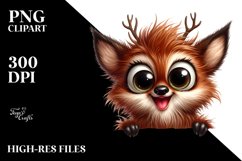 Crazy Fur Watercolor Deer Popping Clipart Product Image 1