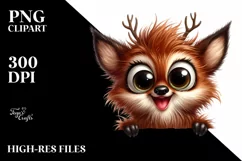 Crazy Fur Watercolor Deer Popping Clipart Product Image 1