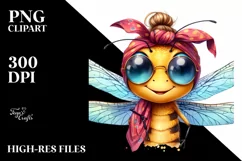 Dragonfly Silk Scarf Watercolor Clipart Product Image 3