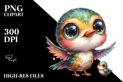 cute Baby Hummingbird with Big Eyes | Clipart Product Image 3