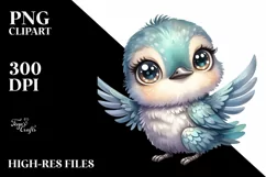 cute Baby Hummingbird with Big Eyes | Clipart Product Image 1