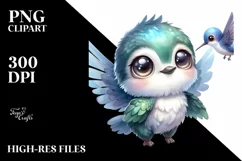 cute Baby Hummingbird with Big Eyes | Clipart Product Image 1