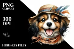 Funny Puppy Wind Watercolor Clipart Product Image 3