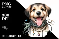 Funny Puppy Wind Watercolor Clipart Product Image 1
