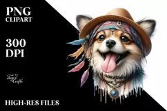Funny Puppy Wind Watercolor Clipart Product Image 1