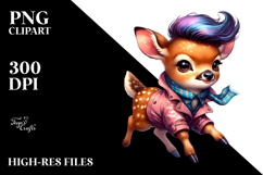 Watercolor Vibrant Drawing of a Cute Baby Deer Running, Product Image 2