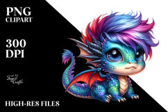 Cute Baby Dragon Watercolor PNG Product Image 2